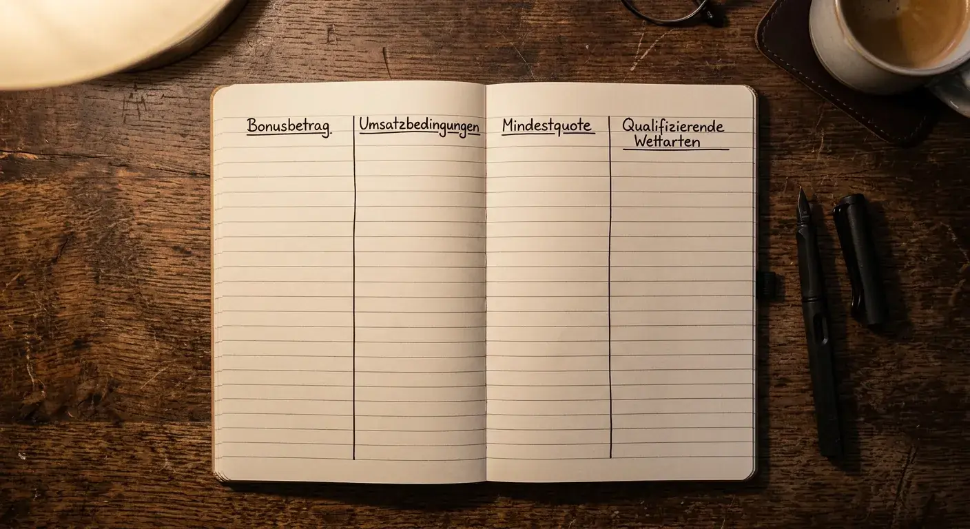 Handgezeichnete Spaltenstruktur auf liniertem Notizpapier
