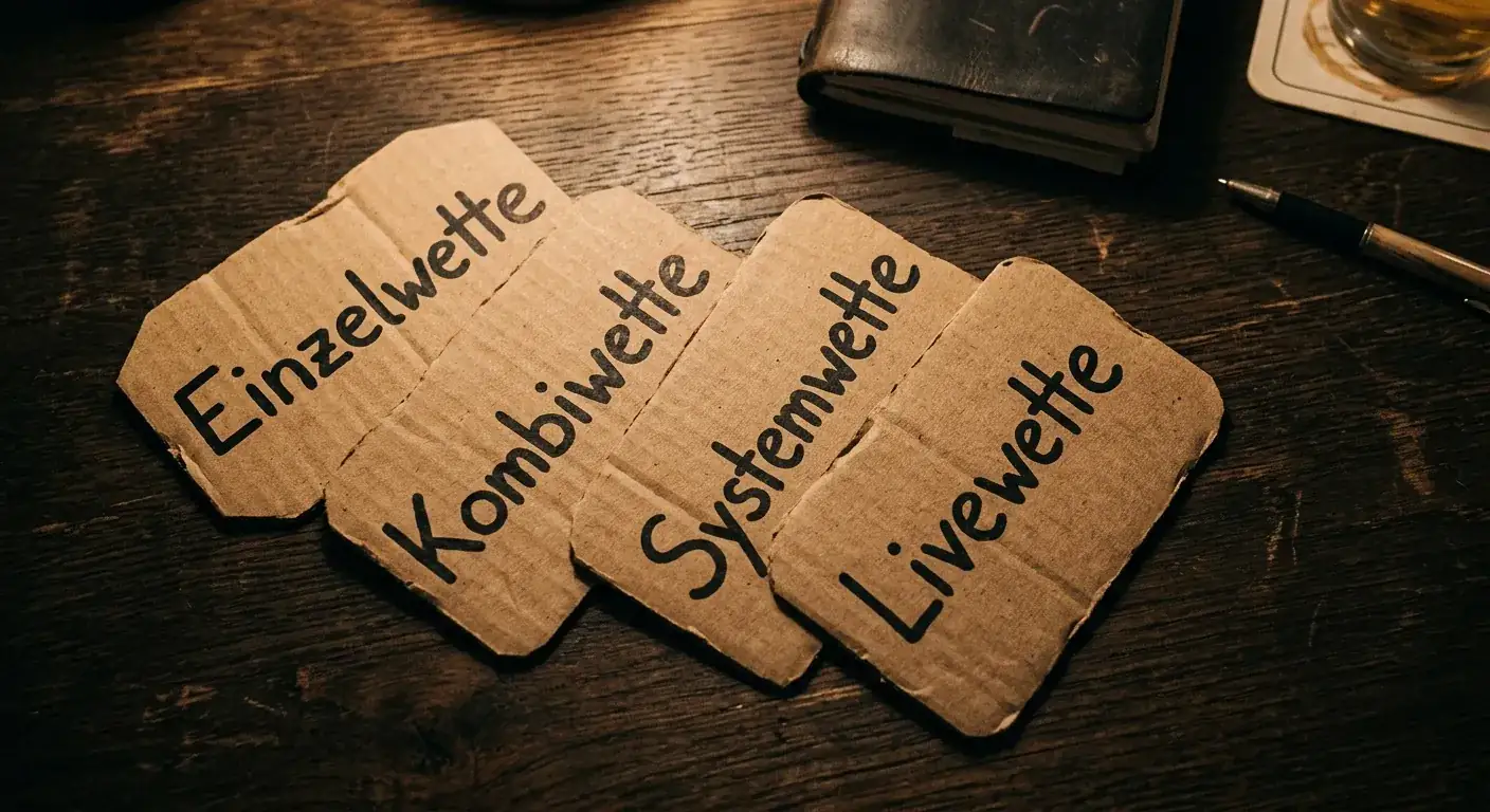 Aufgefächerte Karten mit verschiedenen Wettart-Markierungen