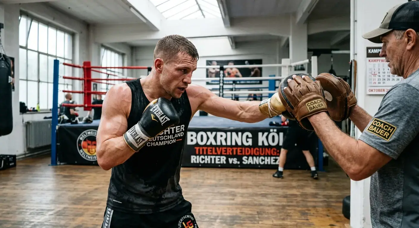 Boxchampion absolviert Pflichttraining im Trainingscamp wenige Tage vor Kampfabend