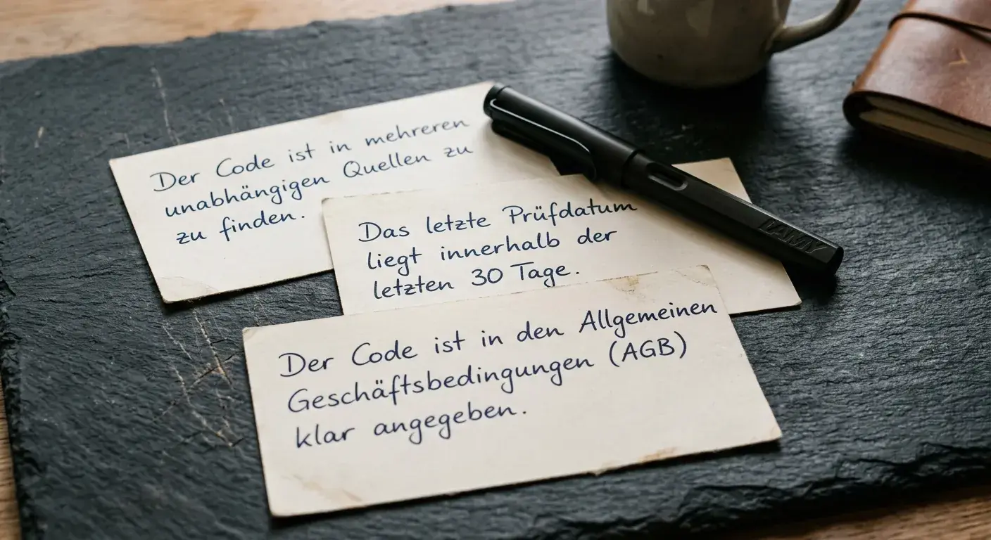 Drei aufeinandergelegte Notizblätter mit Stichpunkten