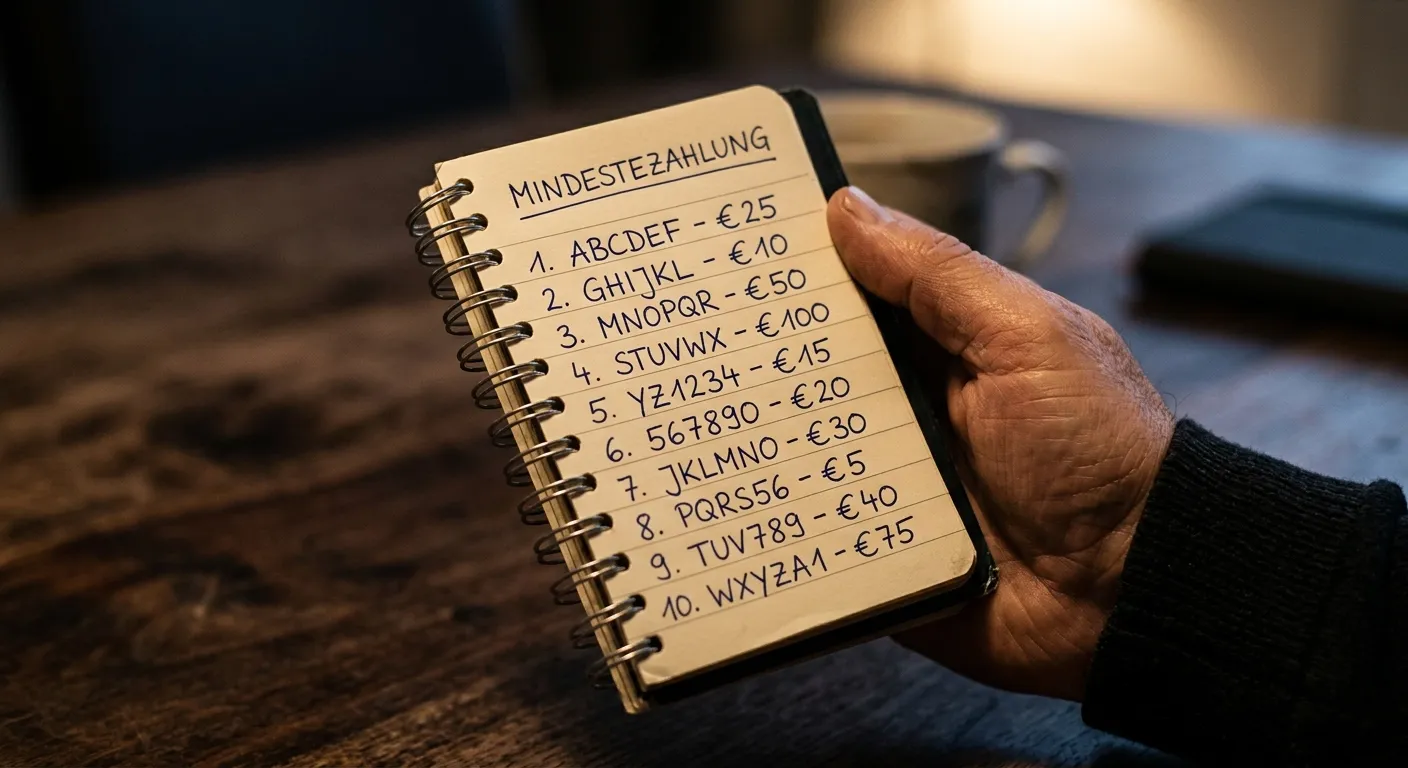 Hand hält Notizblock mit Häkchen-Liste vor unscharfem Hintergrund